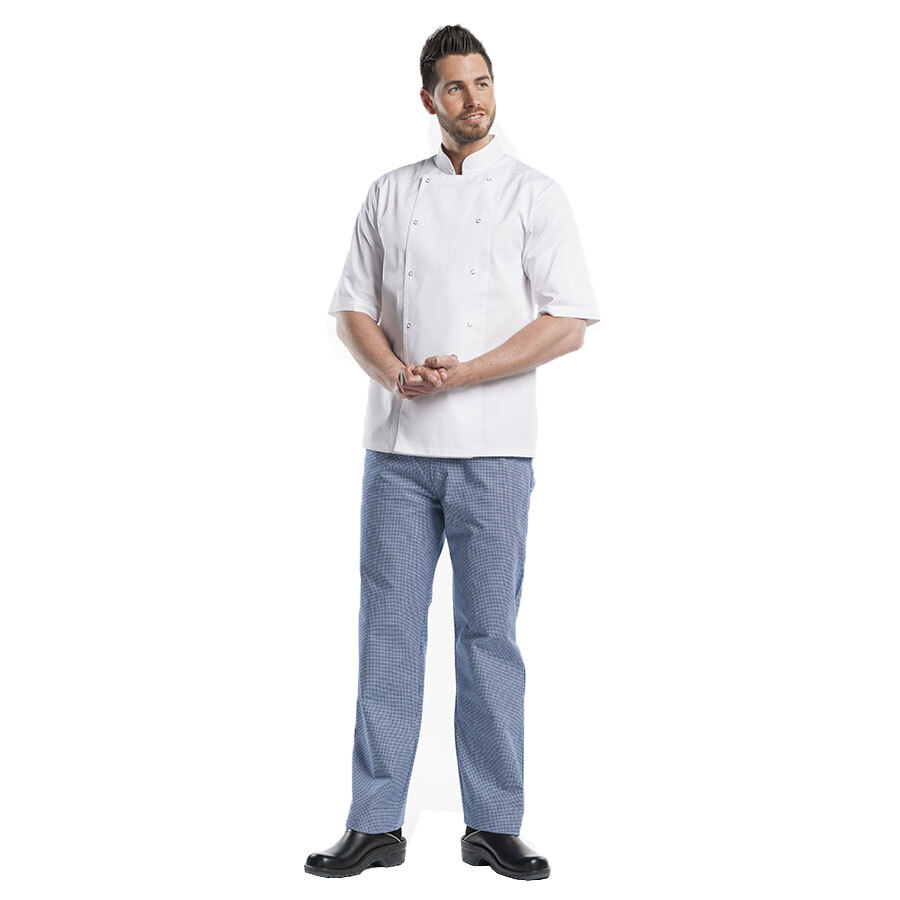 Chaud Devant Classic Unisex White Polycotton Short Sleeve Press Stud Chef Jacket