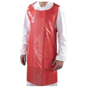 Red Disposable Apron Roll of 100