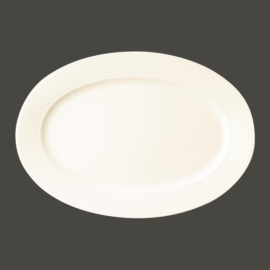 Rak Rondo Vitrified Porcelain White Oval Plate 38cm