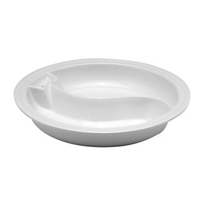WNK White Round Porcelain Divided Insert For Chafing Dish 38cm