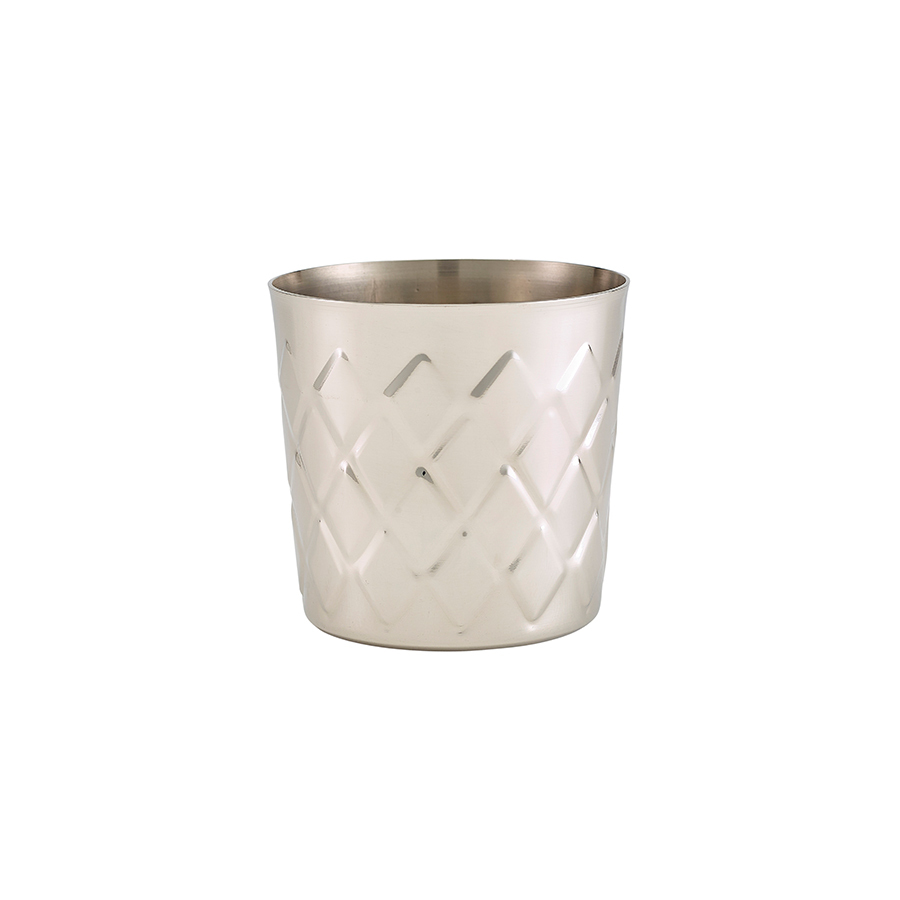 Diamond Pattern Stainless Steel S/Cup 8.5 x 8.5cm