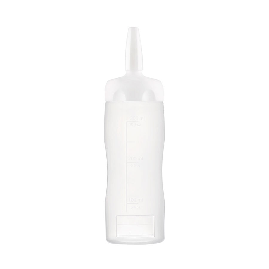 Araven Clear Plastic Sauce Bottle With Adjustable Spout & Cap 12oz