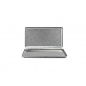Front of the House Mod Antique Stainless Steel Rectangular Plate 12.5x8.25 Inch