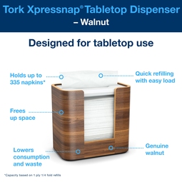 Tork Xpressnap Rectangular Walnut Napkin Dispenser 13.6x20.3cm