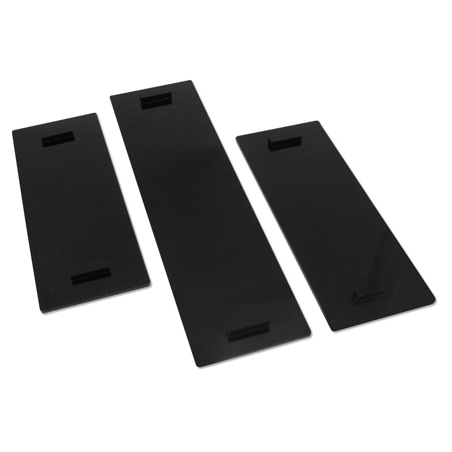 WNK Set Of 3 Spare Black Rectangular Acrylic Inserts for DB009