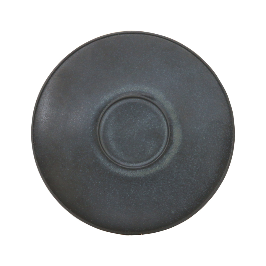 Artisan Andromeda Vitrified Stoneware Round Black Saucer 15cm