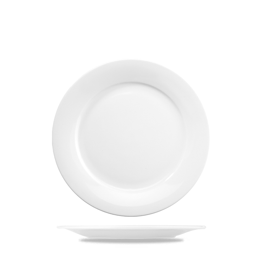 Churchill Art De Cuisine Porcelain White Round Menu Mid Rim Plate 17.1cm