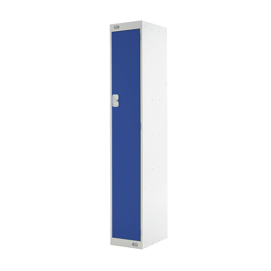 Express Steel Locker - Grey with 1 Blue Door 450mm