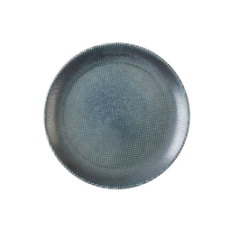 Churchill Studio Prints Astro Vitrified Porcelain Metallic Blue Round Coupe Plate 26cm