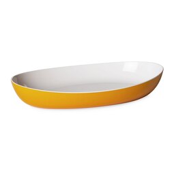 Harfield Display Acrylic Yellow and White Oval Server Plate 28x17cm