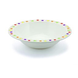 Harfield Polycarbonate Multicoloured Abstract Squares Patterned Rim Round Duo Bowl 15cm