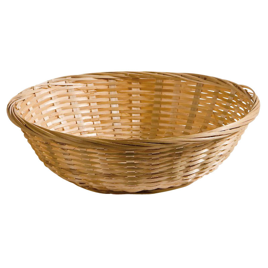 Basket Brown Wooden Round 23cm