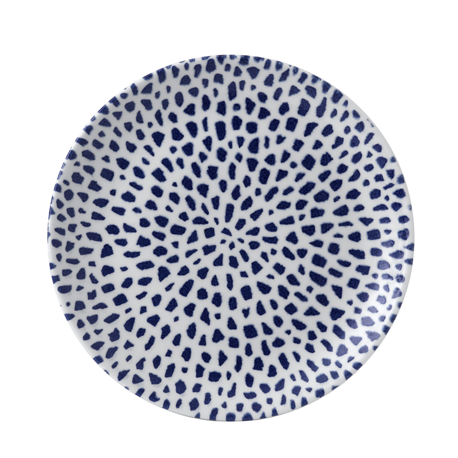 Dudson Terrazzo Vitrified Porcelain Blue Round Coupe Plate 26cm