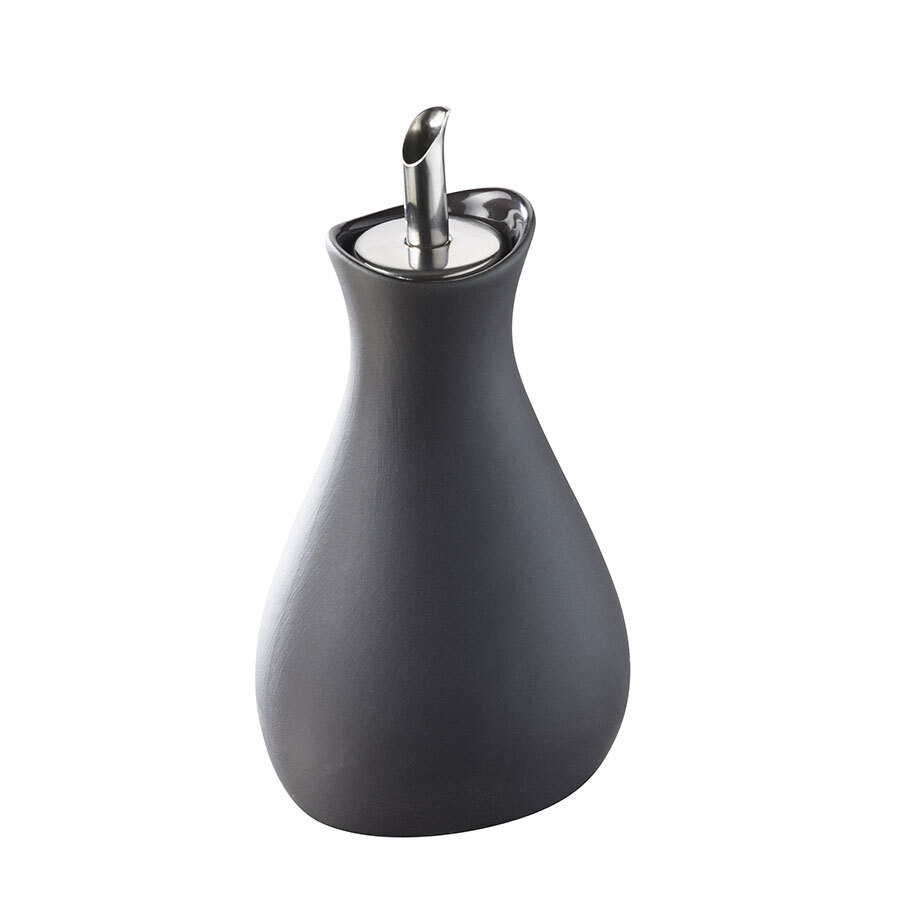 Revol Likid & Solid Porcelain Black Bottle With Pourer 8.3x7.9x16.5cm 25cl