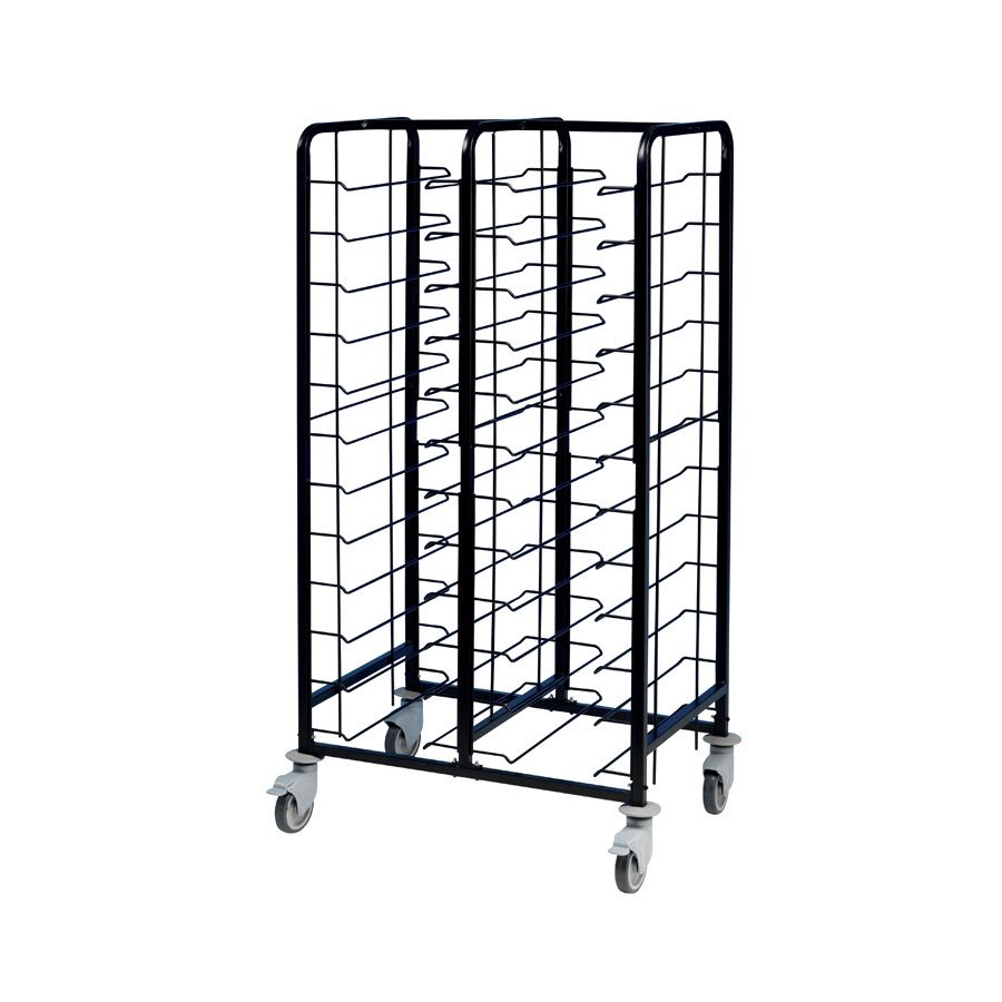 Tray Clearing Trolley 2 x 12 Tray - Black Frame