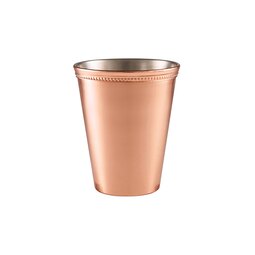 Genware Beaded Copper Plated Stainless Steel Serving Cup 38cl 13.4oz
