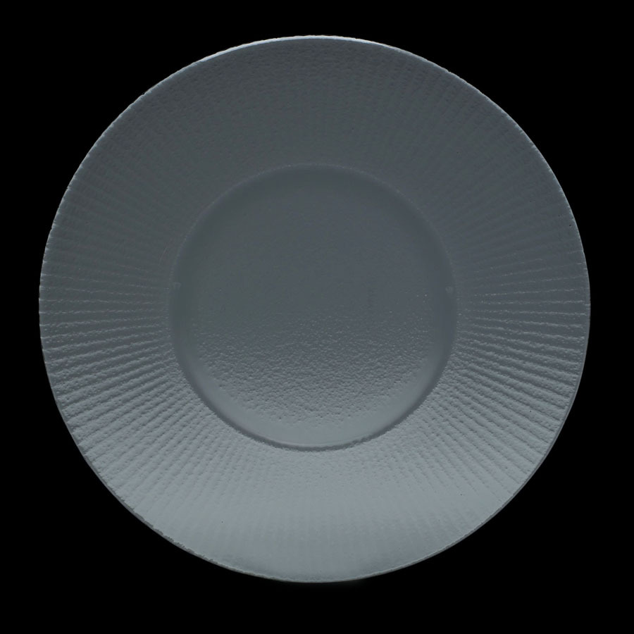 Steelite Willow Glass Round Smoked Grey Gourmet Plate Medium Well 28.5cm