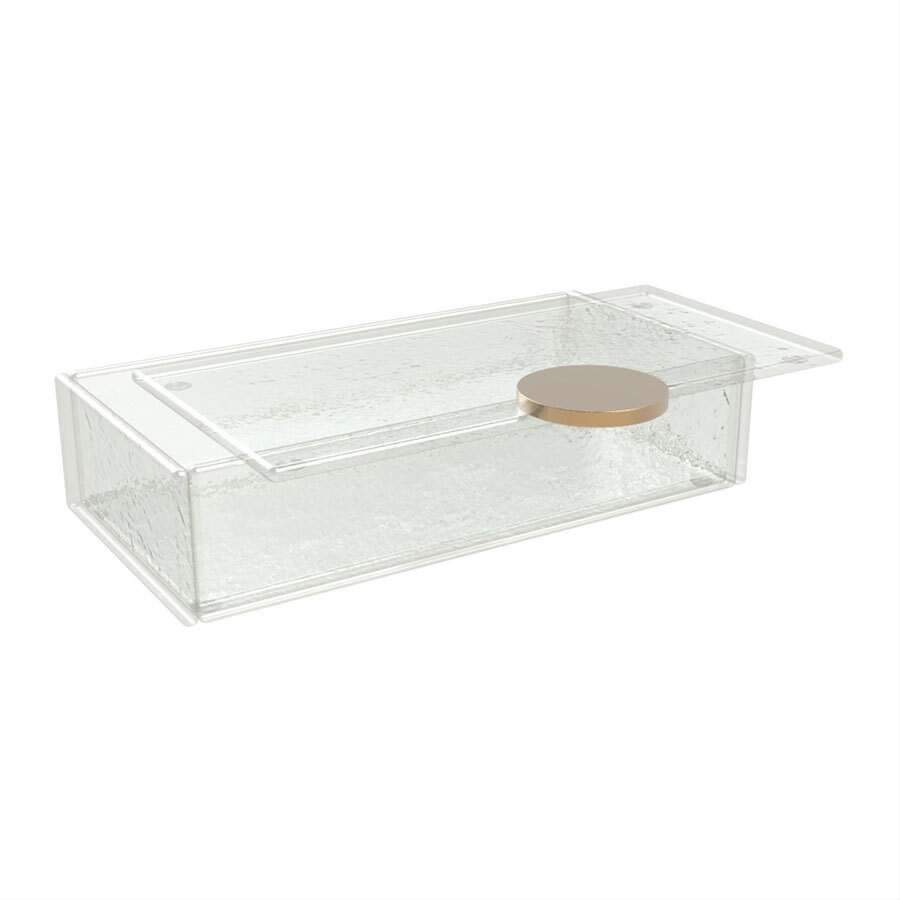 My Glass Studio Bento Dinner Plates Clear Transparent Rectangular Box With Lid 22x11x5.5cm