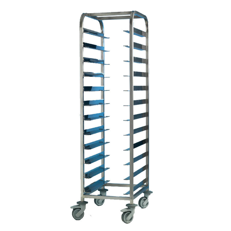 Tray Clearing Trolley - 1 x 12 Tray - Stainless Steel Frame
