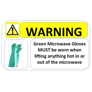 Mileta Warning Sign Microwave Sticker 150 x 100mm