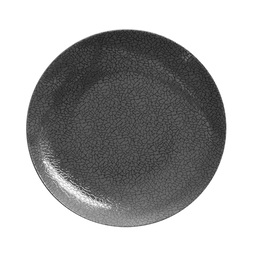 Astera Peel Vitrified Porcelain Black Round Coupe Plate 31cm