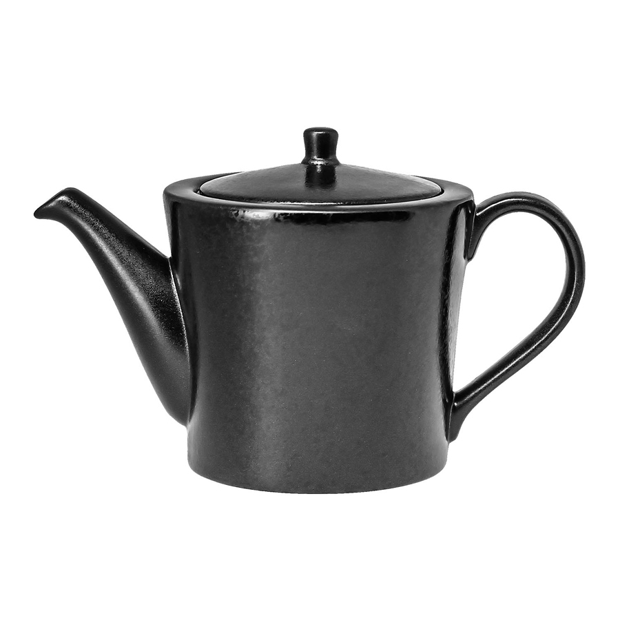 Rak Edge Vitrified Porcelain Black Teapot & Lid 40cl 13.55oz