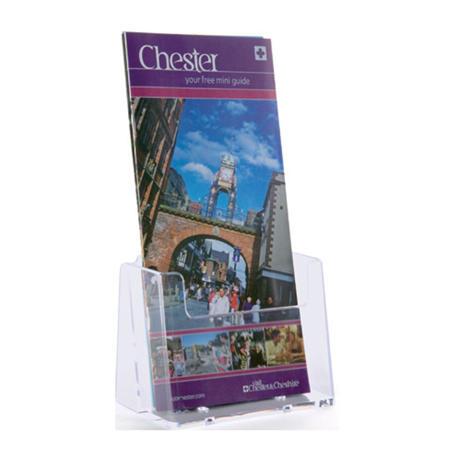 1/3 A4 Card & Leaflet Holder Clear Acrylic