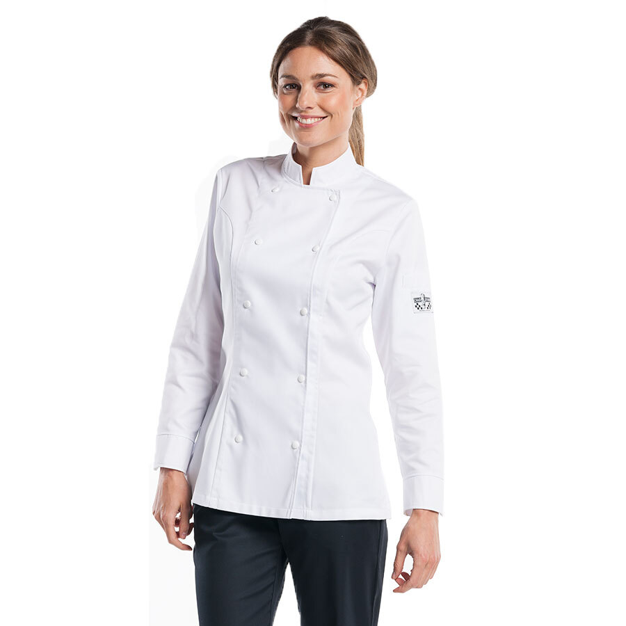 Chaud Devant Comfort Ladies White Polycotton Long Sleeve Chef Jacket