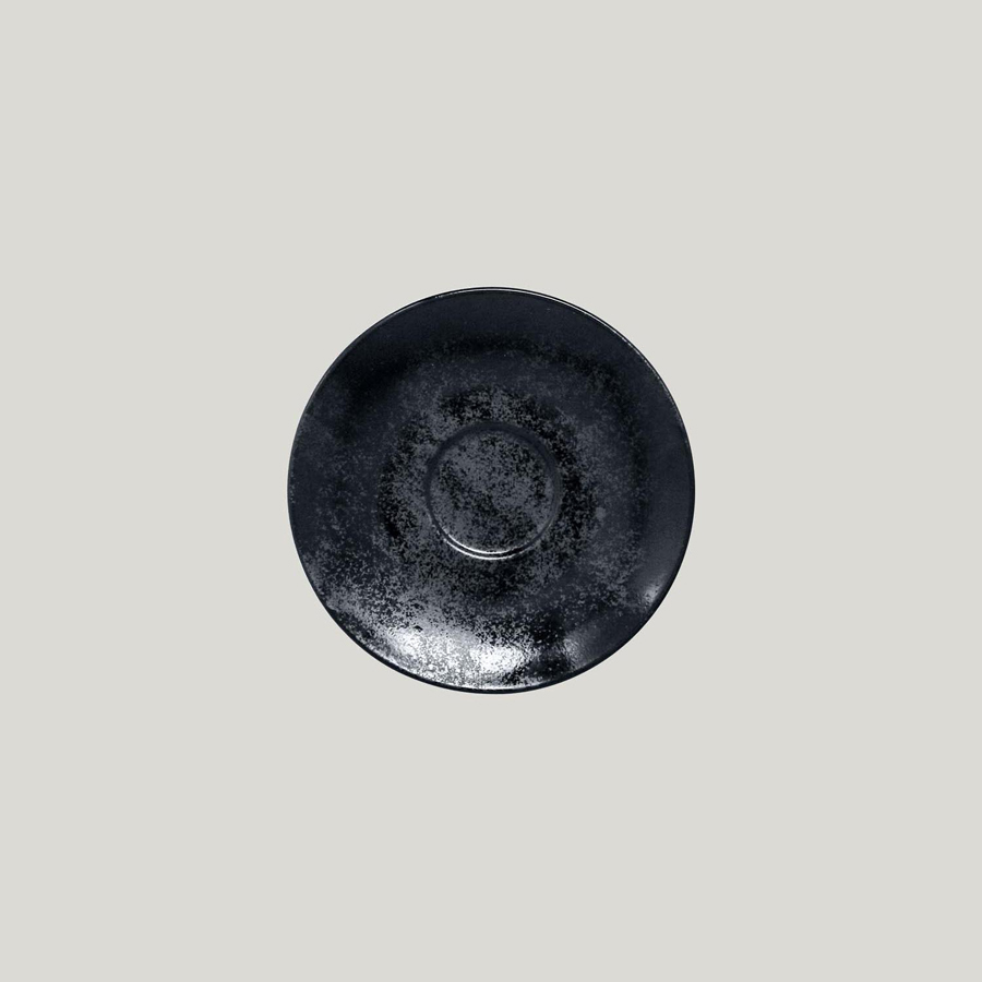 Rak Karbon Vitrified Porcelain Black Round Saucer 17cm