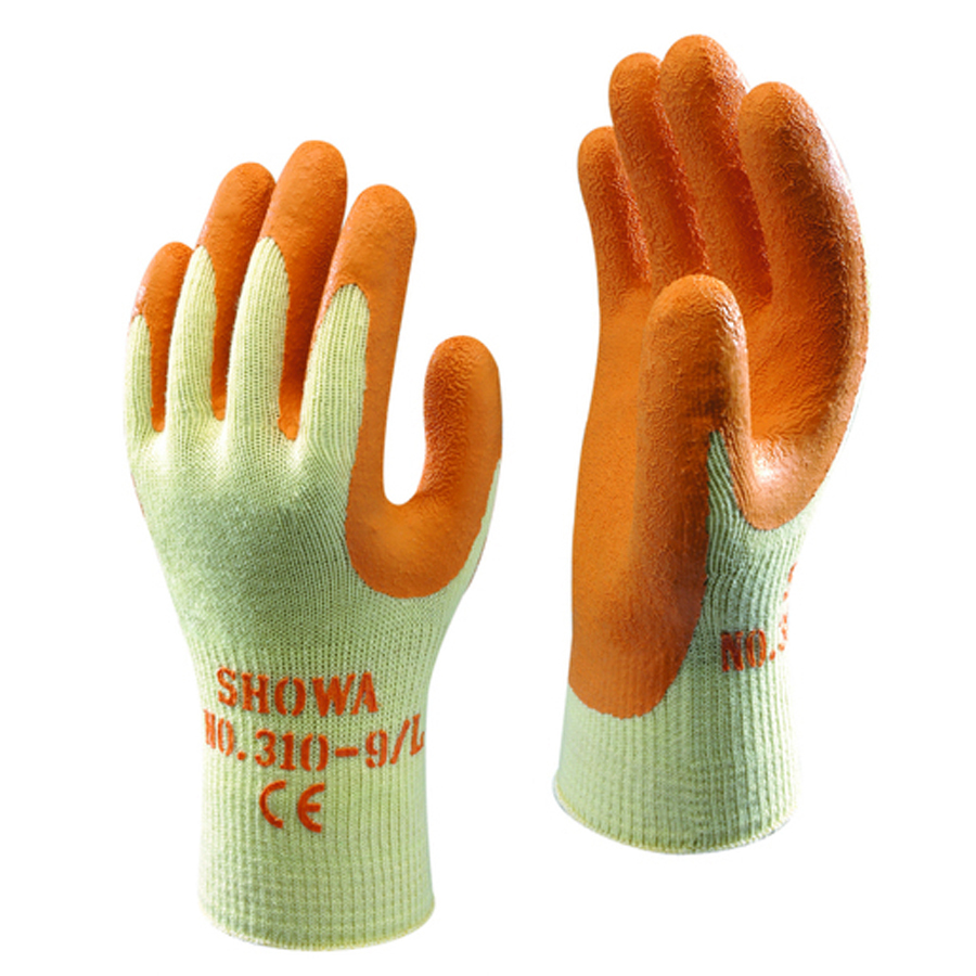 Showa 310y Grip Latex Coated Orange Glove