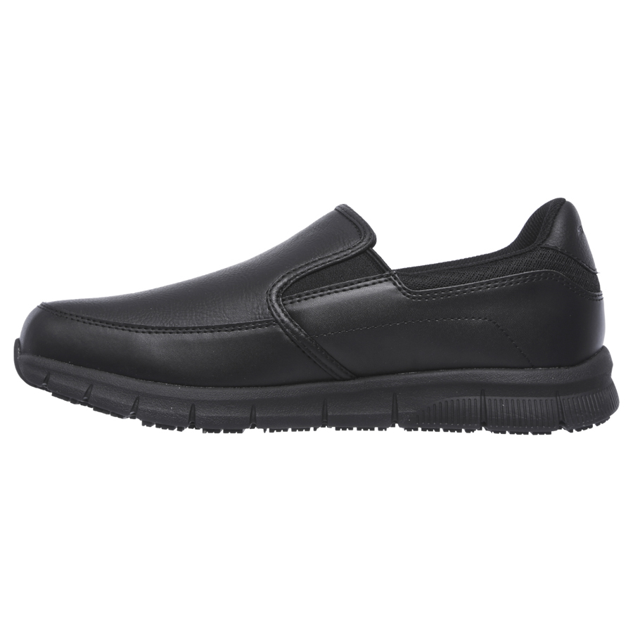 Skechers Nampa Groton Black Slip Resistant Mens Slip On Shoe