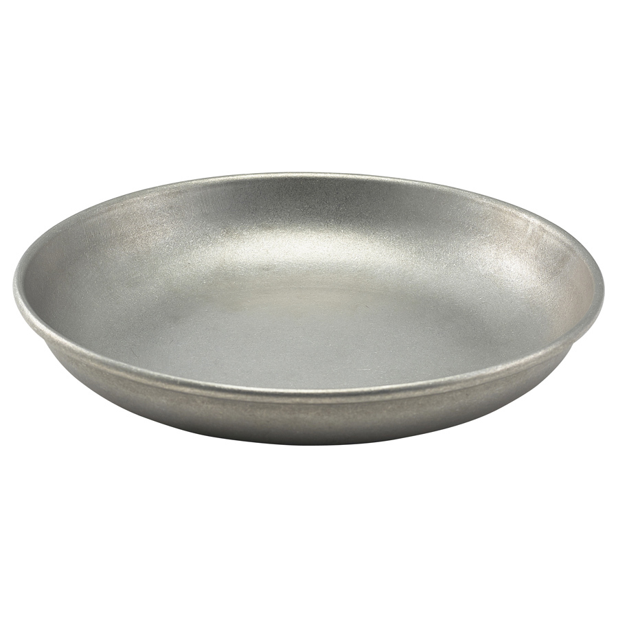 Genware Vintage Stainless Steel Round Coupe Plate 20cm