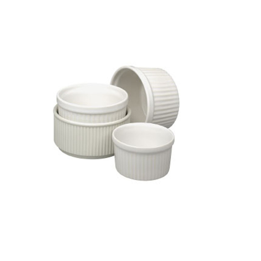 Revol French Classics Porcelain White Round Fluted Ramekin 9.4x4.3cm 17cl