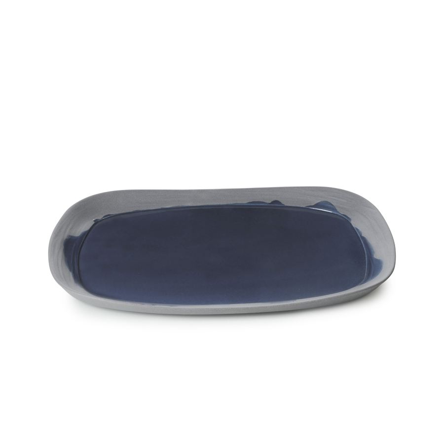 Revol No.W Ceramic Indigo Blue Rectangular Plate 33x24cm