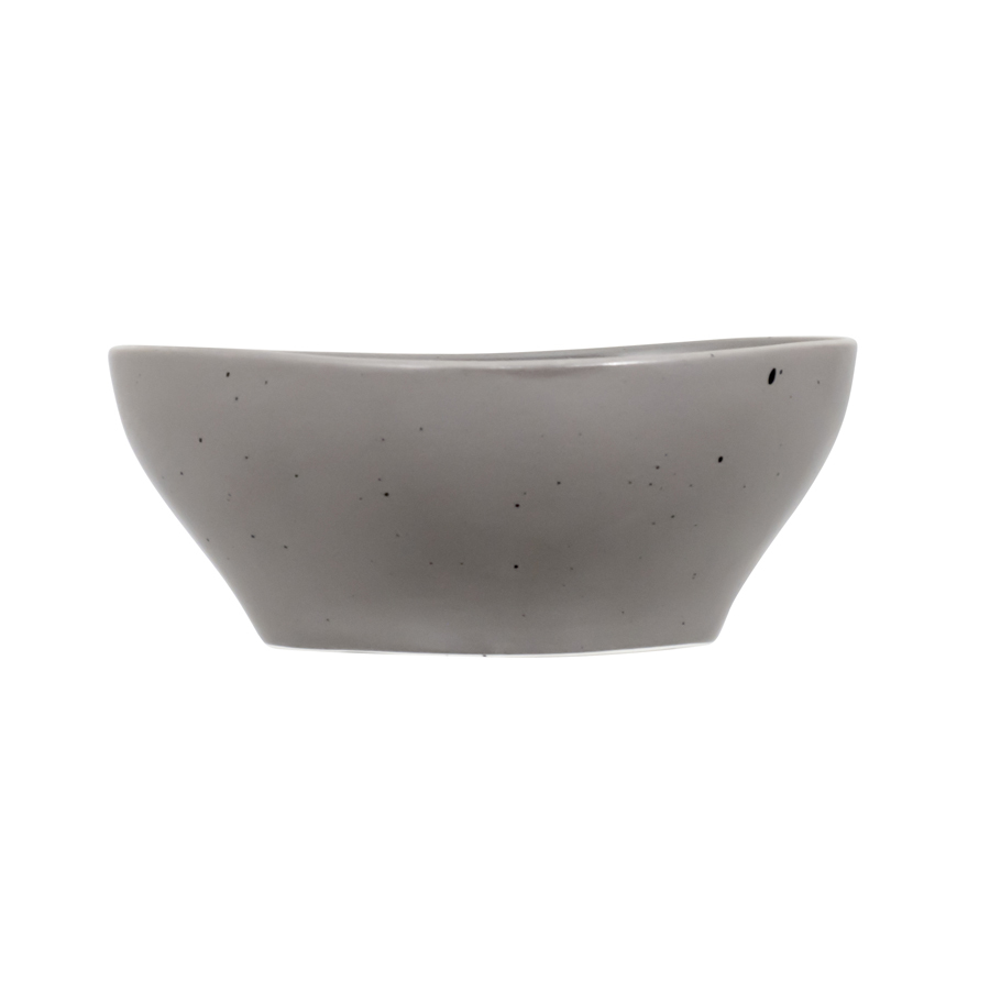 Artisan Pebble Vitrified Fine China Grey Island Triangle Bowl 14cm