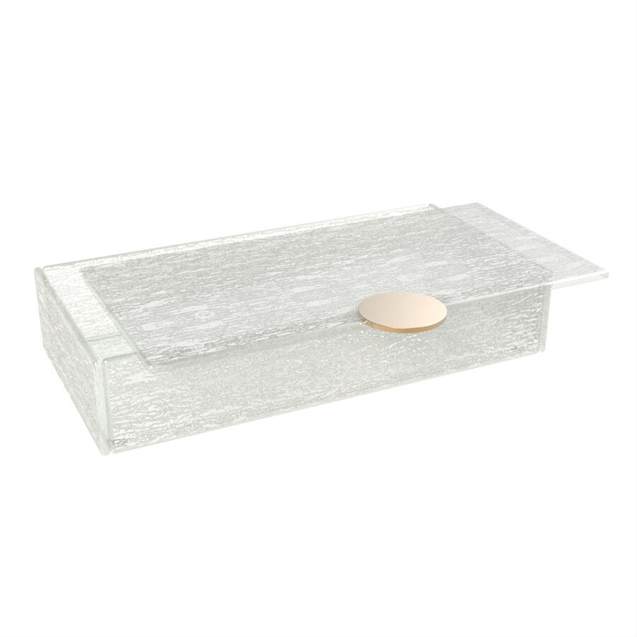 My Glass Studio Bento Dinner Plates Crackled White Rectangular Box With Lid 28x14x6cm