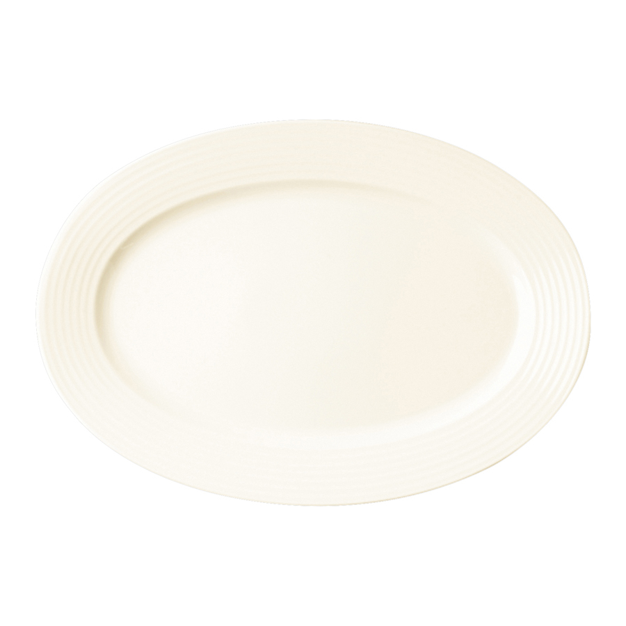 Rak Rondo Vitrified Porcelain White Oval Plate 32cm