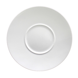 Astera Style Vitrified Porcelain White Round Wide Rimmed Plate 22cm